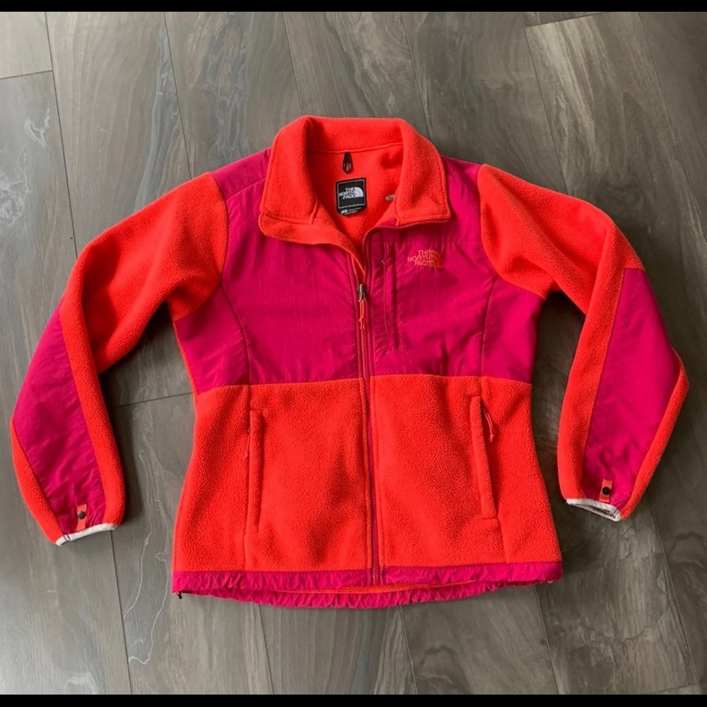 The North Face Denali Polartec Fleece Jacket Rambutan Pink Cerise Orange.
